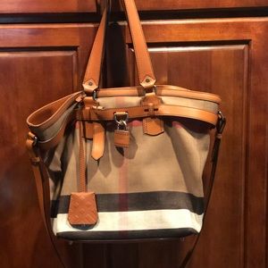 Burberry check canvas paddock tote.